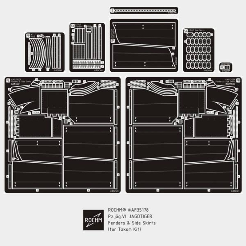 1/35 WW.II Jagdtiger Fender & Side Skirt Set (for TAKOM)