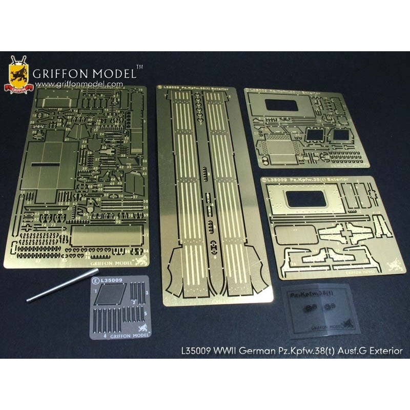 1/35 WWII German Pz.Kpfw.38(t) Ausf.G Exterior Detail Up Parts (w/Metal Barrel)