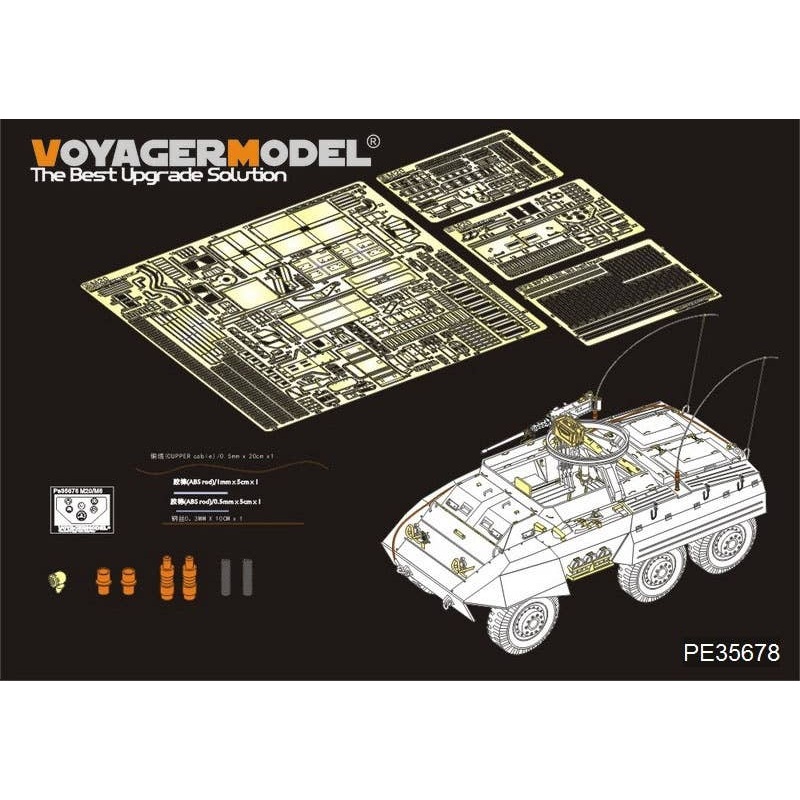 1/35 WWII US M20 Armored Utility Car Basic Parts for Tamiya