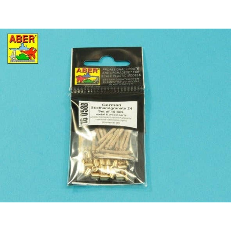 1/16 German Stielhandgranate 24 set of 15 pcs. Metal and wood parts