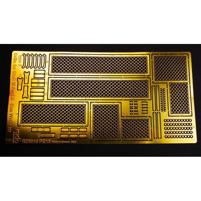 1/16 WWII Germany StuG III Type G Early Model Etched Grille Set (for Das Werk)