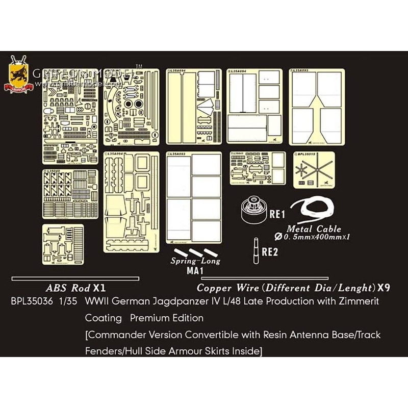 1/35 WWII German Jagdpanzer IV L/48 Late Production with Zimmerit Coating Premium Edition (for Dragon DR6369)