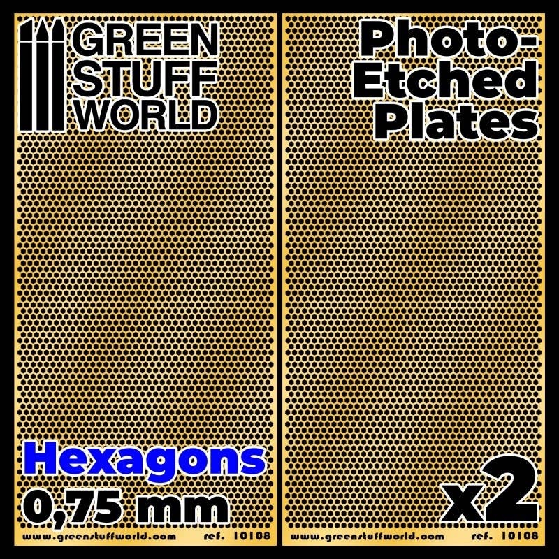 Photo-Etched Plates 0.75mm Medium Hexagons