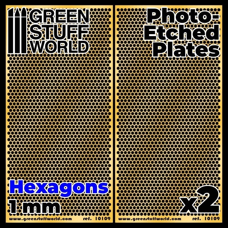 Photo-Etched Plates 1mm Large Hexagons
