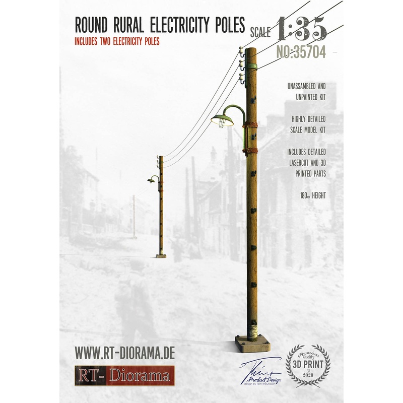 1/35 Round Rural Electricity Poles