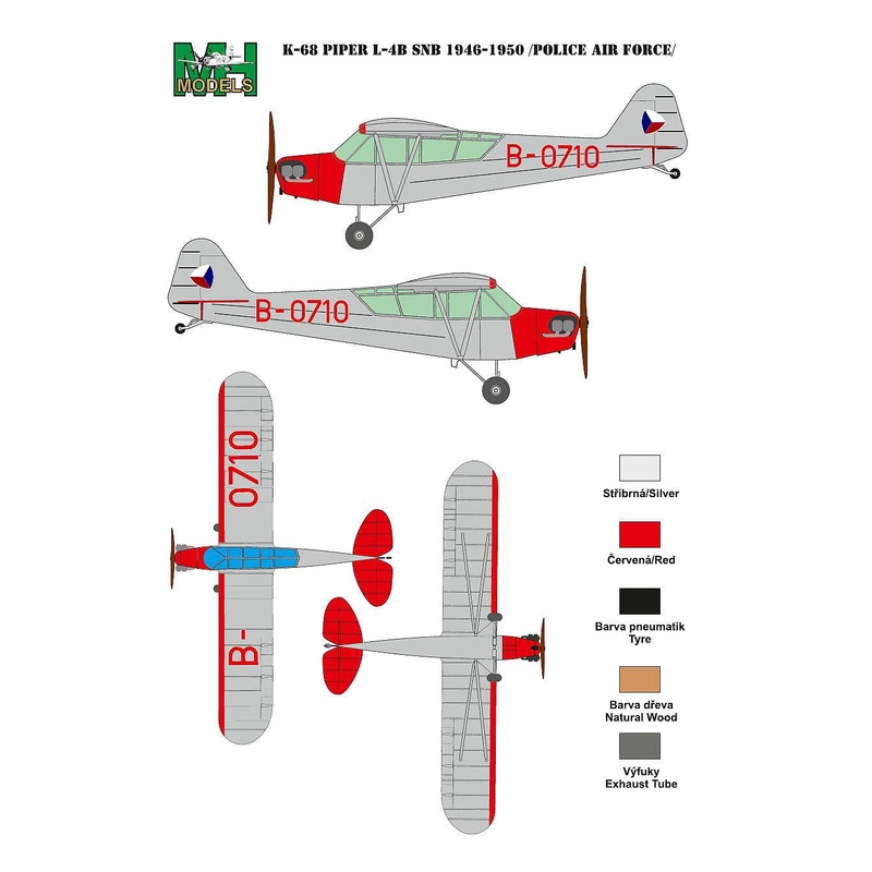 K-68 Piper/L-4B SNB (Police Air Force) Markings Airbrush Mask for Bronco 1/35