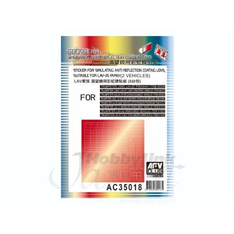 1/35 Anti-Glare Coating Lens Sticker for LAV-25 Family (for 2 Vehicles)