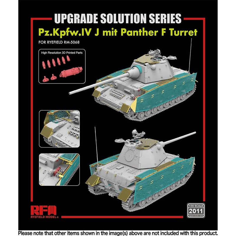 1/35 Panzer Iv J-Type w / Panther F Turret Upgrade Parts Set (for RFM5068)