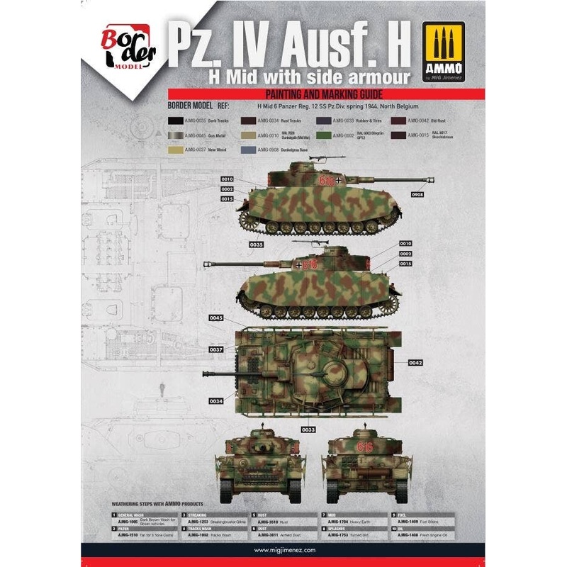 1/35 Pz.Kpfw. IV Ausf. H Mid Production Type Painting and Marking Guide 5th Company, 2nd Bat. 29th Reg. 12th Pz Div