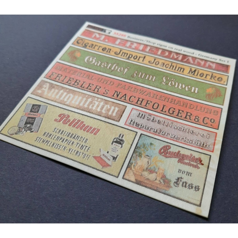 1/35 Store Name / Industry Name Storefront Wooden Signboard German Set 1