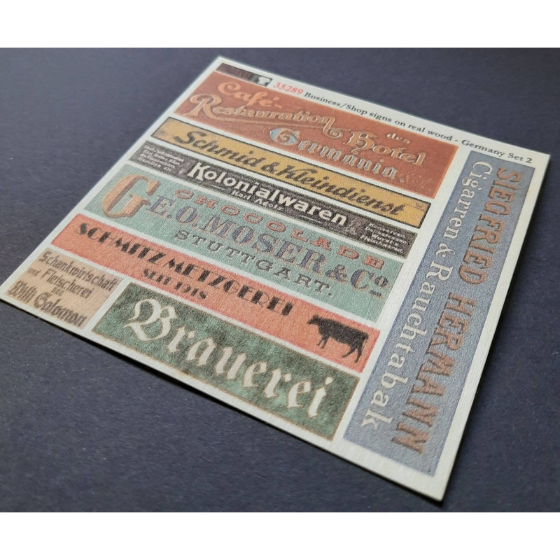 1/35 Store Name / Industry Name Storefront Wooden Signboard German Set 2