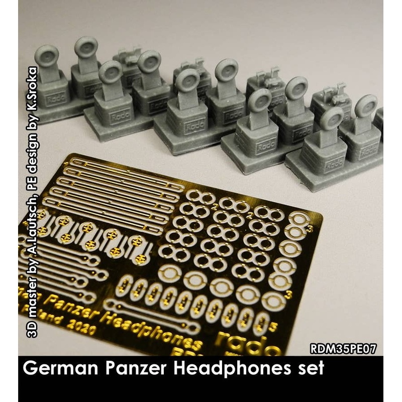1/35 WW.II German Tank Soldier Headphone Set Photo-Etched Parts & Resin