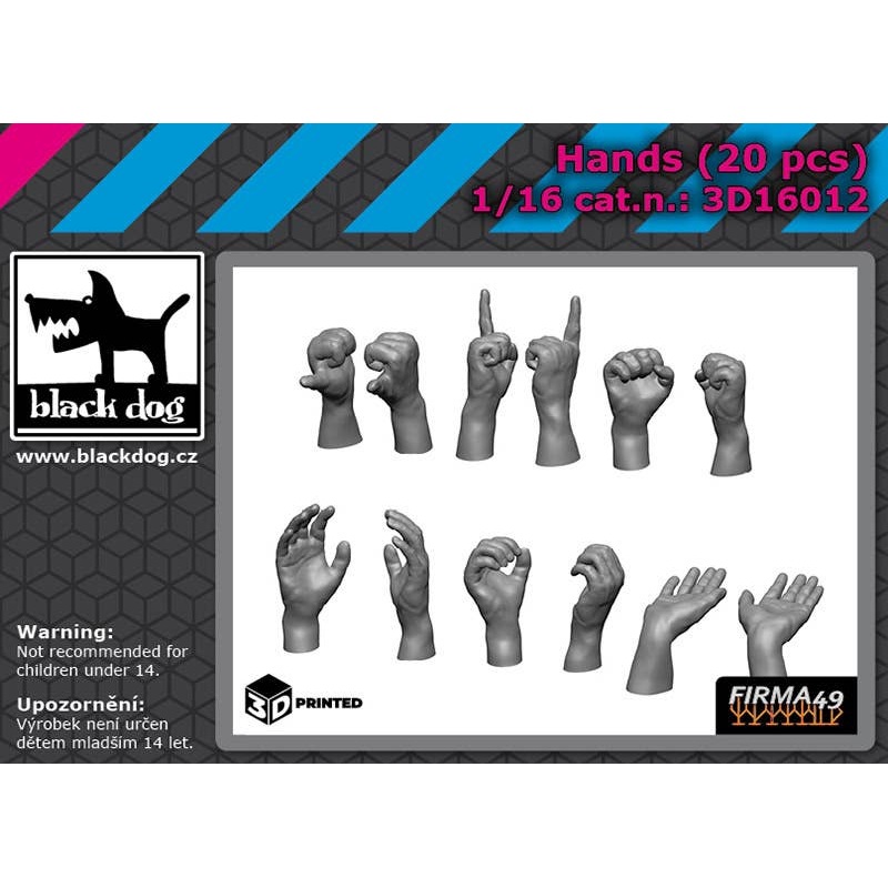 1/16 Hands  20 pcs