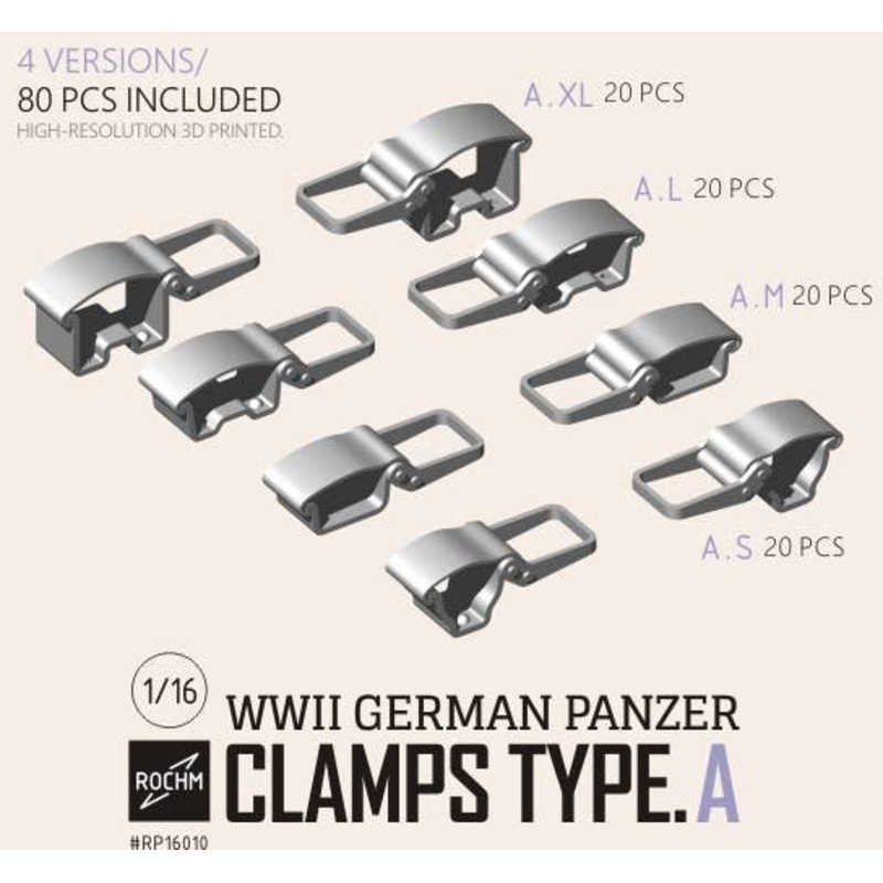1/16 WW.II German Army Vehicle Clamp Type A (4 Ver. 80pcs)