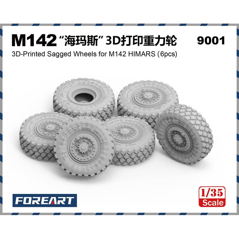 1/35 3D-Printed Sagged Wheels for M142 HIMARS