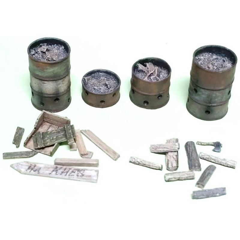 1/35 Drum Stove & Firewood Set