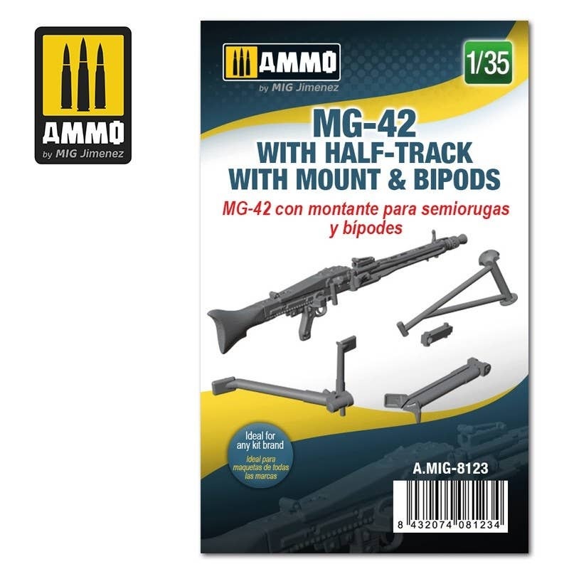 1/35 Mg-42 Machine Gun W / Half Track Mount & Bipod