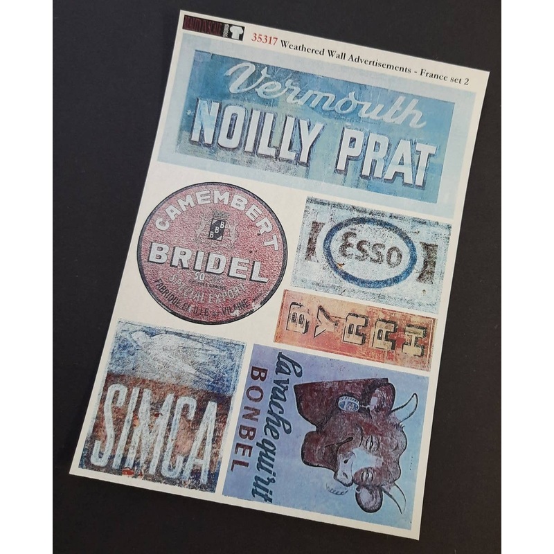 1/35 Weathered Wall Advertising Decal Set French 2