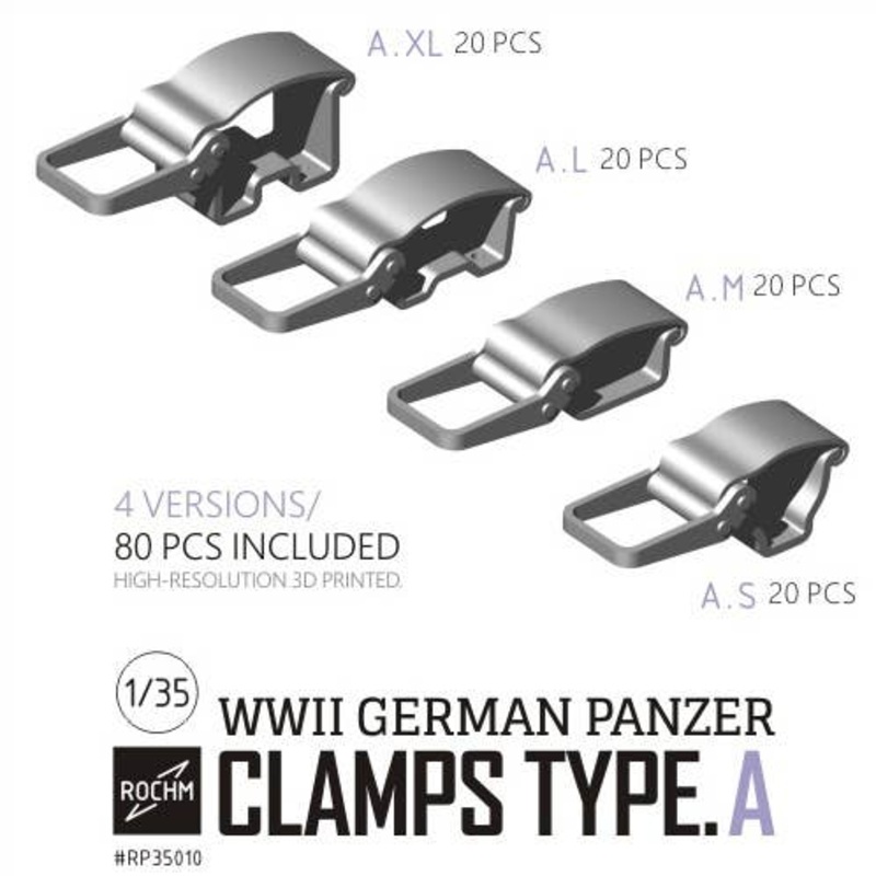 1/35 WWII German Army Vehicle Clamp A Set (4 Ver. 80pcs)