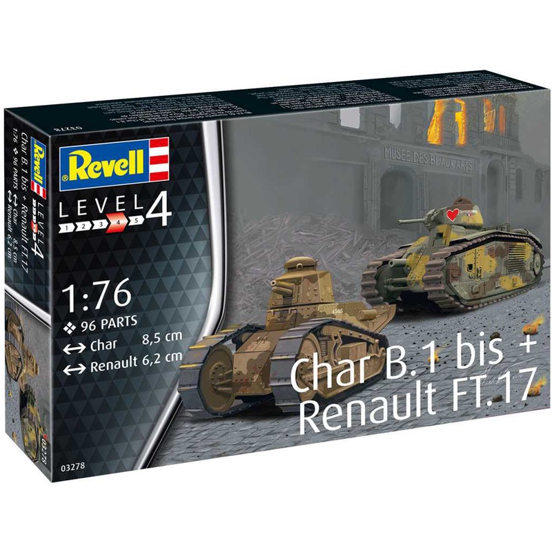 1/76 Char B.1 bis & Renault FT.17