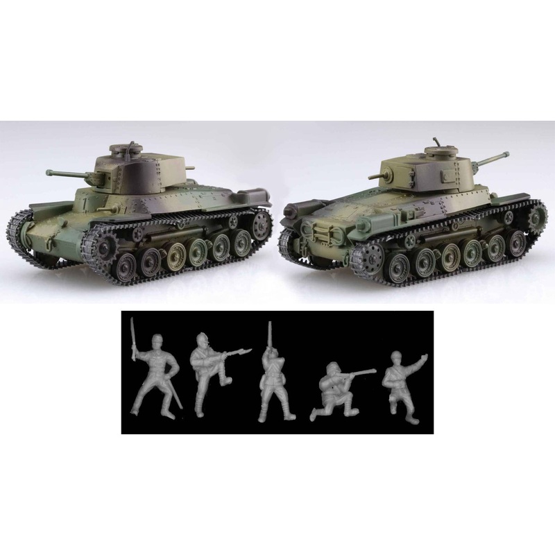 1/76 IJA Type 97 Medium Tank Chi-Ha Kai (2pcs) Special Version (with IJA Infantry)