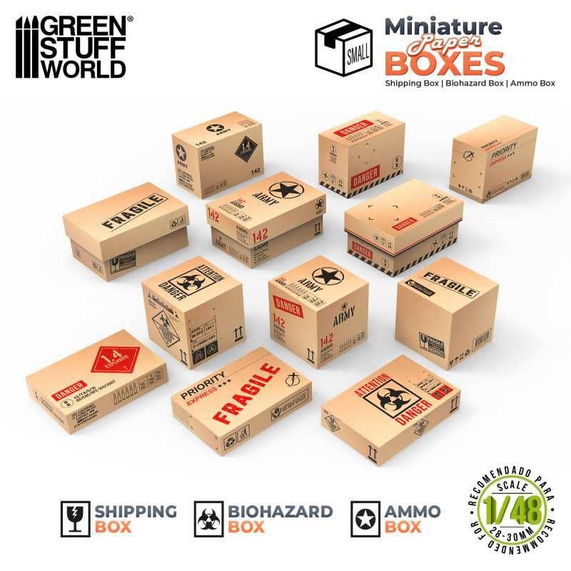 Printed Cardboard Box Small (12 pcs) (1/48 - 1/35)