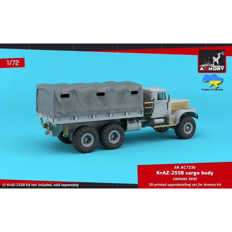 1/72 KrAZ-255B Soviet 6x6 cargo truck canvas tent
