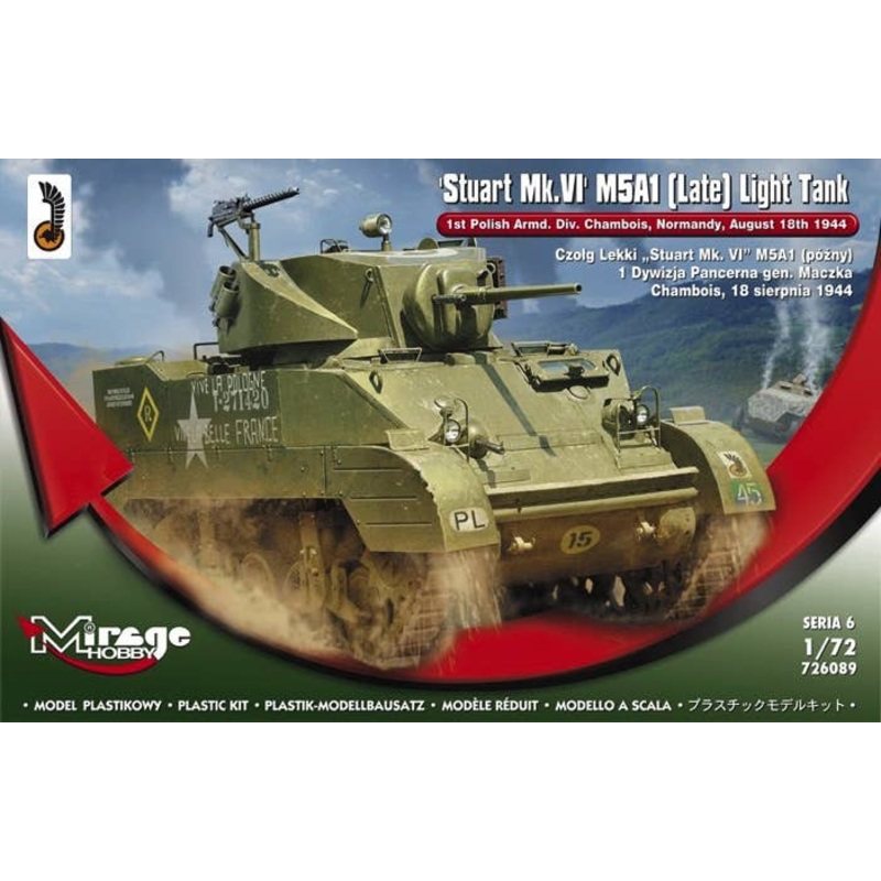 1/72 M5A1 (Late) 'Stuart Mk.VI' Light Tank 1st Polish Armd. Div. Chambois, Normandy, August 18th 1944