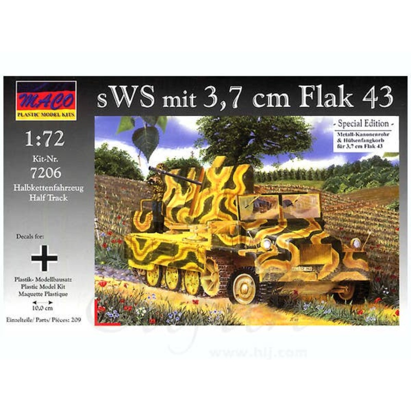 1/72 sWS Halftrack w/3.7cm FlaK43 Special Edition