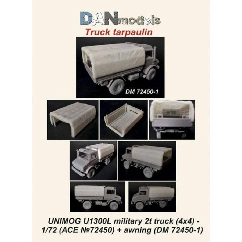 1/72 UNIMOG U1300L miltary 2t truck (4x4) and truckbed cover