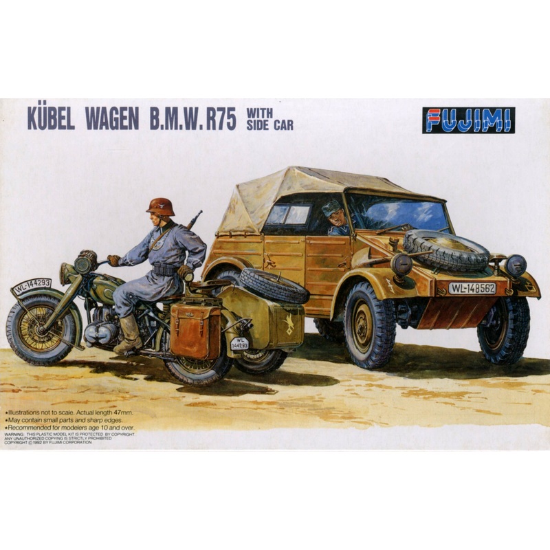 1/76 Kubelwagen & BMWR75 Side Car