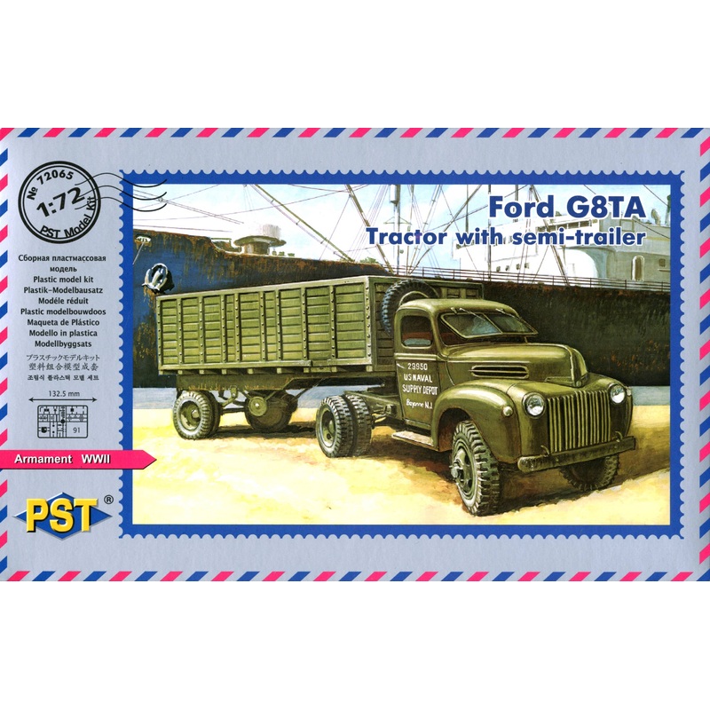 1/72 Ford G8TA World War II Tractor with Semi-Trailer