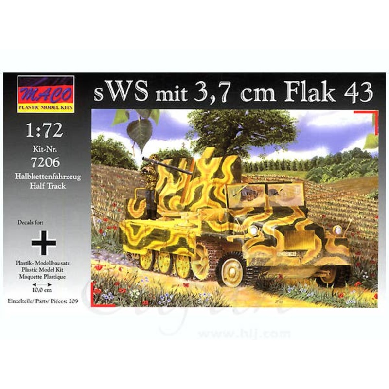 1/72 German sWS Half Track w/37mm Anit-Aircraft Gun