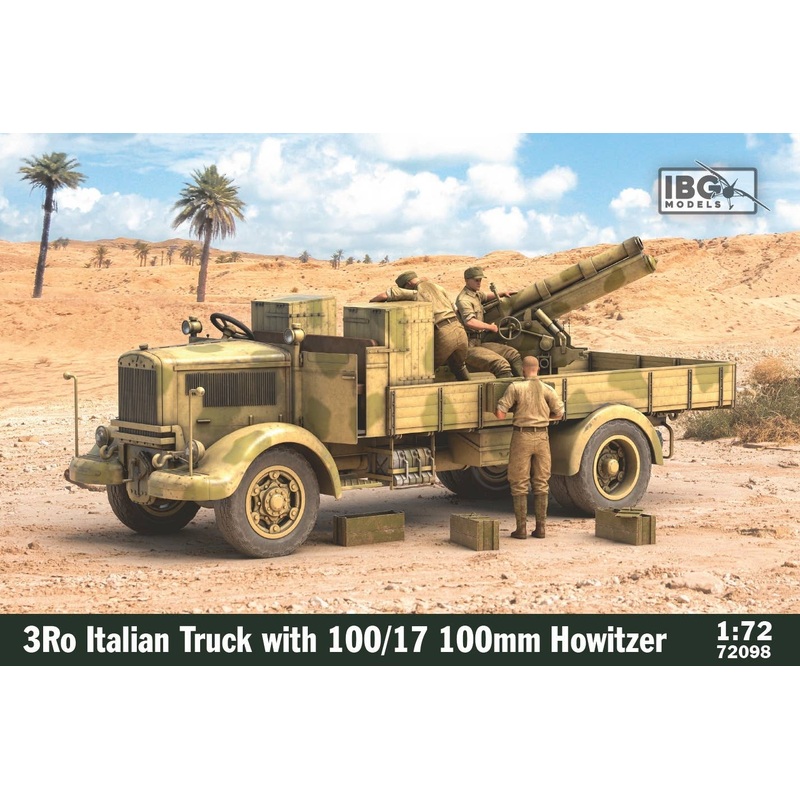 1/72 Italy Lancia 3Ro Heavy Truck Self-Propelled Artillery 100mm Howitzer da100 / 17