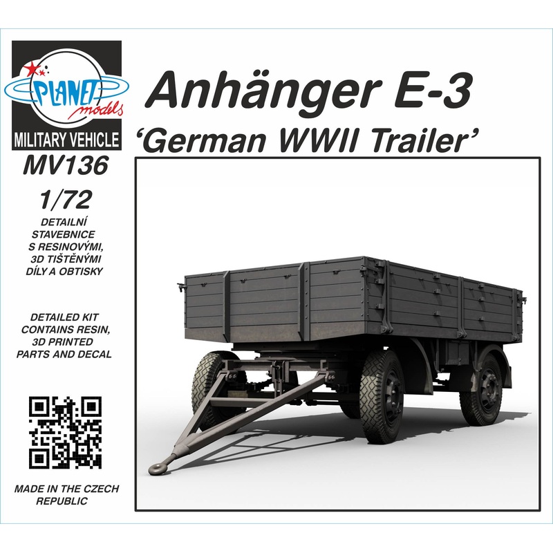 1/72 Anhanger E-3 German WWII Trailer