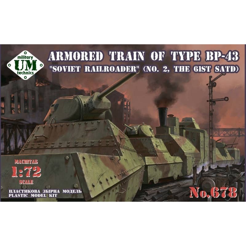 1/72 Armored Train of Type BP-43 Soviet Railroader (#2, the 61st SATD)