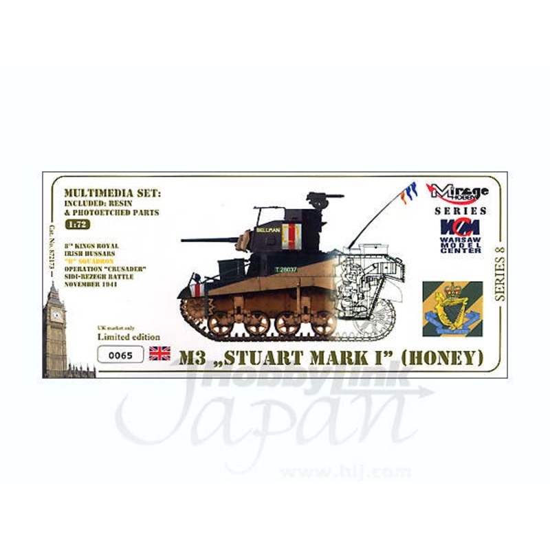 1/72 M3 Stuart Mark I Honey Light Tank Op. Crusader 8th KRIH B Squadron