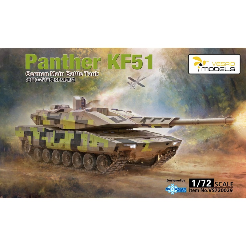 1/72 Panther KF51 German Main Battle Tank w/Metal barrel 3D printed parts