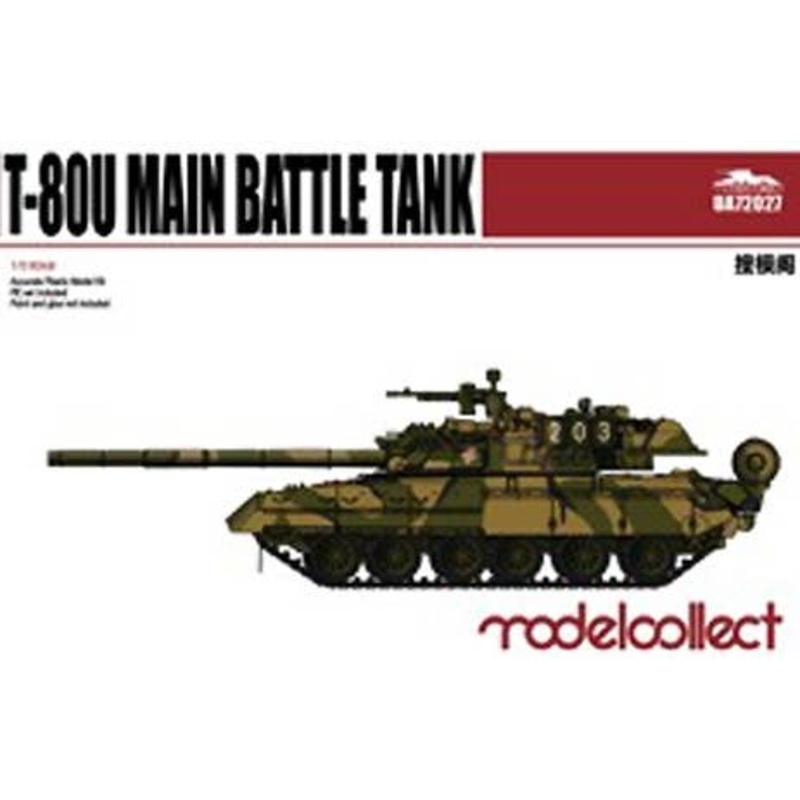 1/72 T-80U Main Battle Tank w/ Etching Parts & Metal Barrel