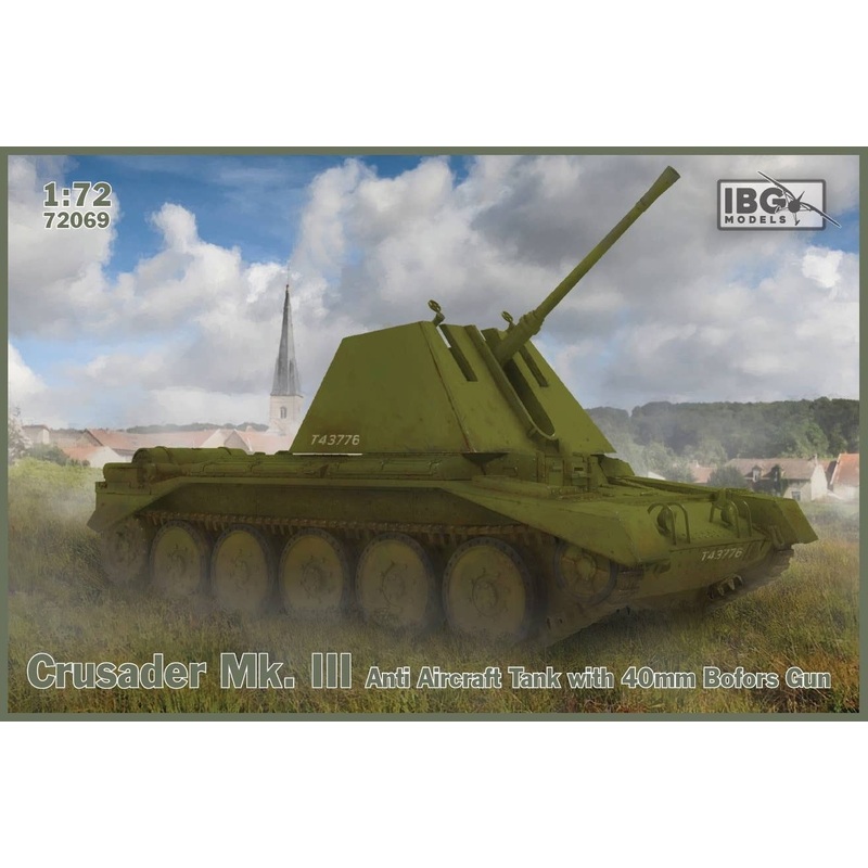 1/72 British Crusader Anti-Aircraft Gun Self-Propelled Gun Type III 40mm Bofors Anti-Aircraft Gun Type I