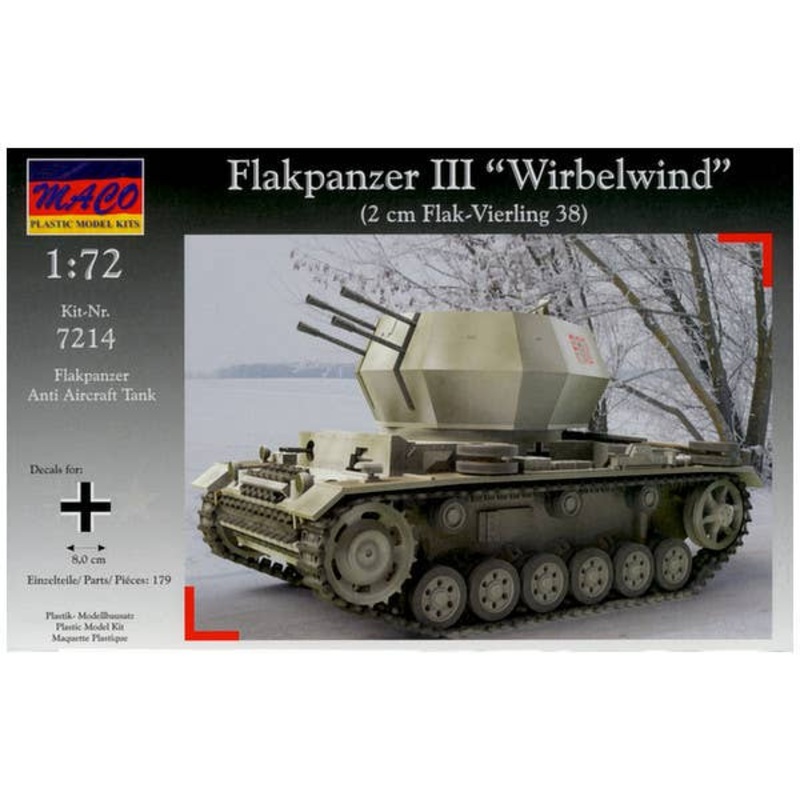 1/72 Flakpanzer III Wirbelwind 2cm Flak Vierling 38