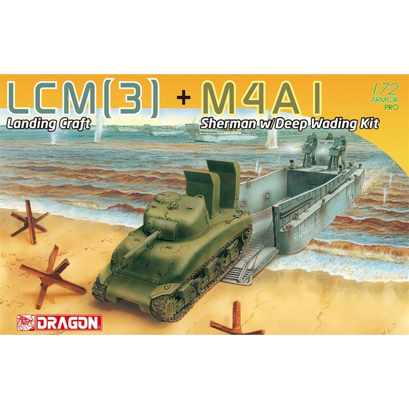 1/72 LCM(3) Landing Craft + M4A1 Sherman with Deep Wading Kit