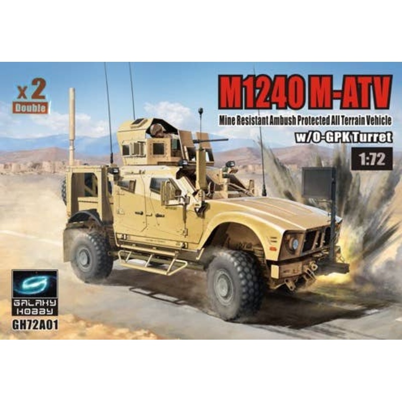 1/72 M1240 M-ATV w/O-GPK Turret Mine Resistant Ambush Protected All Terrain Vehicle Double Kits