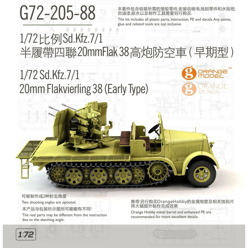 1/72 Sd.Kfz.7/1 20mm Flakvierling 38 (Early Type)