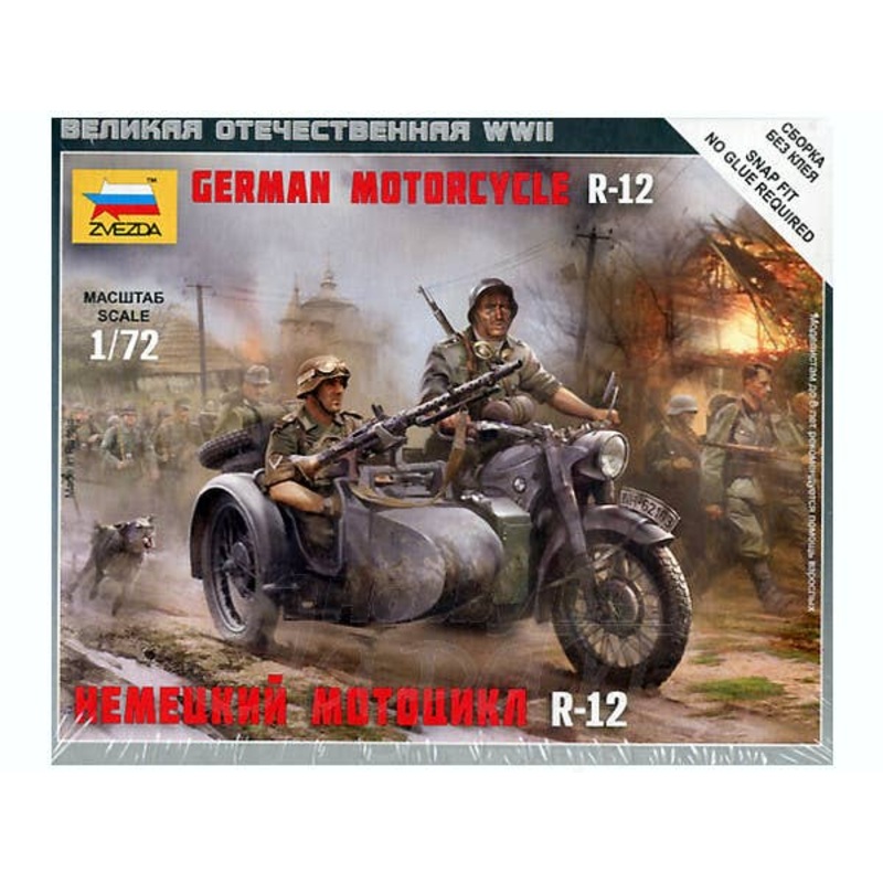 1/72 German Motorcycle R-12 with Sidecar