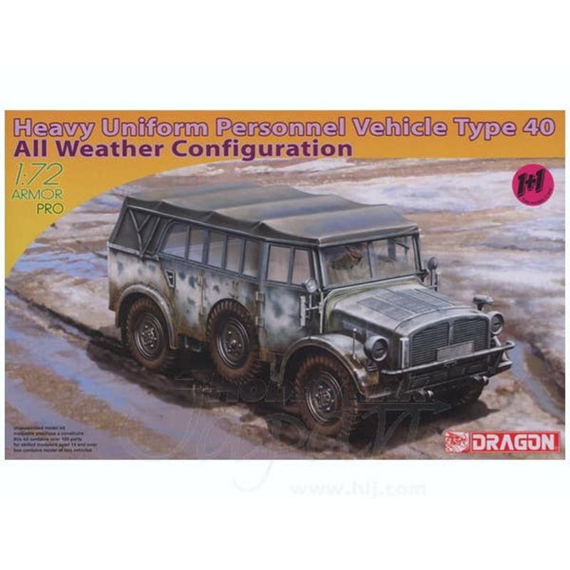 1/72 Heavy Uniform Personnel Vehicle Type 40 All Weather Configuration Z (2 full kits)