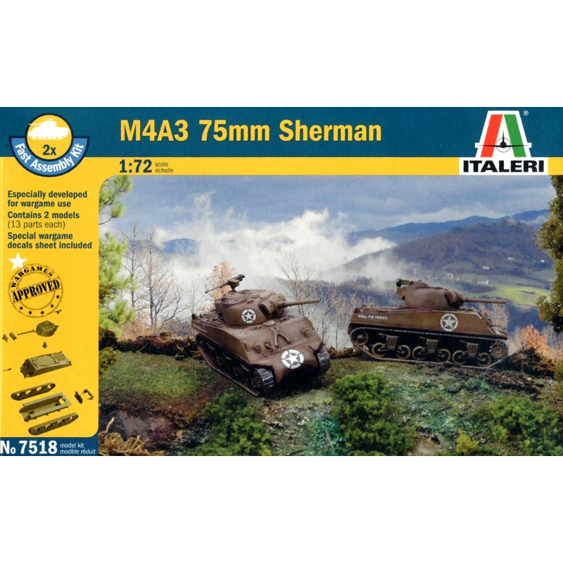1/72 M4A3 75mm Sherman (2 Kits)