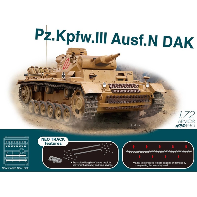 1/72 Pz.Kpfw.III Ausf.N DAK Armor Neo Pro
