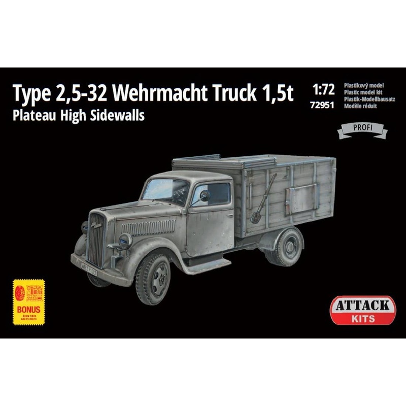 1/72 Type 2,5-32 Wehrmacht Truck 1.5t Plateau High Sidewalls