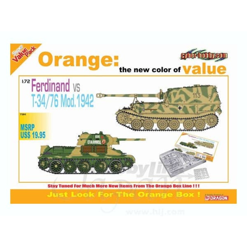 1/72 Germany Sd.Kfz.184 Ferdinand VS Soviet T-34/76